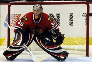 Cristobal Huet is the undisputed number one netminder in Chicago this season. (Picture courtesy of bleachereport.com)