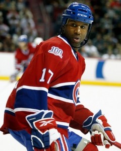 Georges Laraque apologized for partaking in a commercial for an alcholic beverage. (Picture courtesy of cyberpresse)