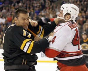 Milan Lucic has signed a three-year extension in Boston. (Picture courtesy of yahoo.com)
