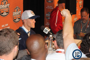 Ehlers at the podium