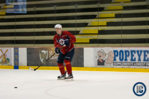 Myers practicing at IcePlex