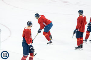 Myers Chiarot and Kulikov at practice